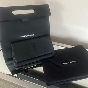 COPY - YSL black leather clutch